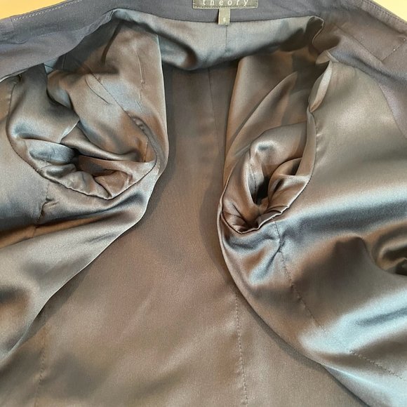 Theory 'Bastian Malaya' Navy Double Breasted Blazer draped - 6 - Picture 8 of 11